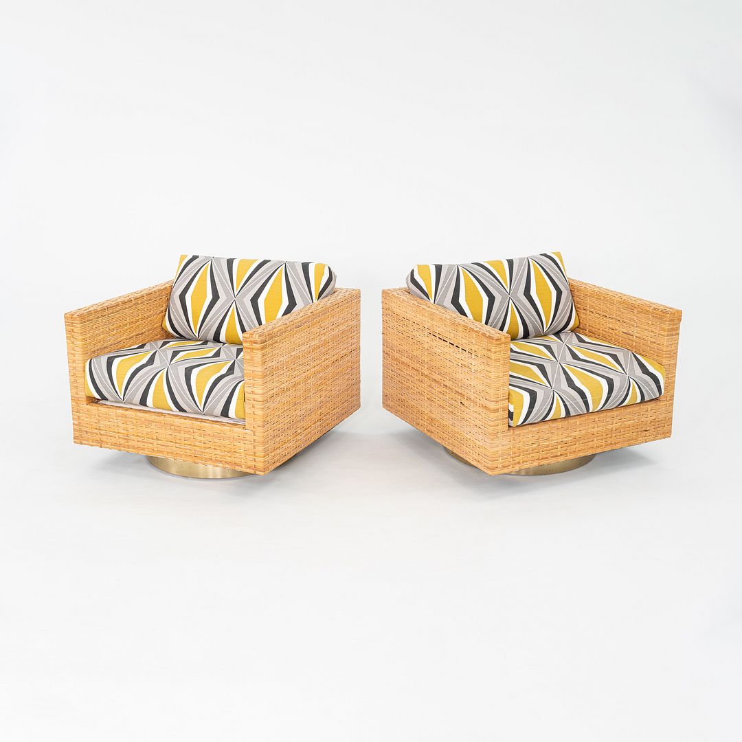 Rattan Cube Swivel Chairs