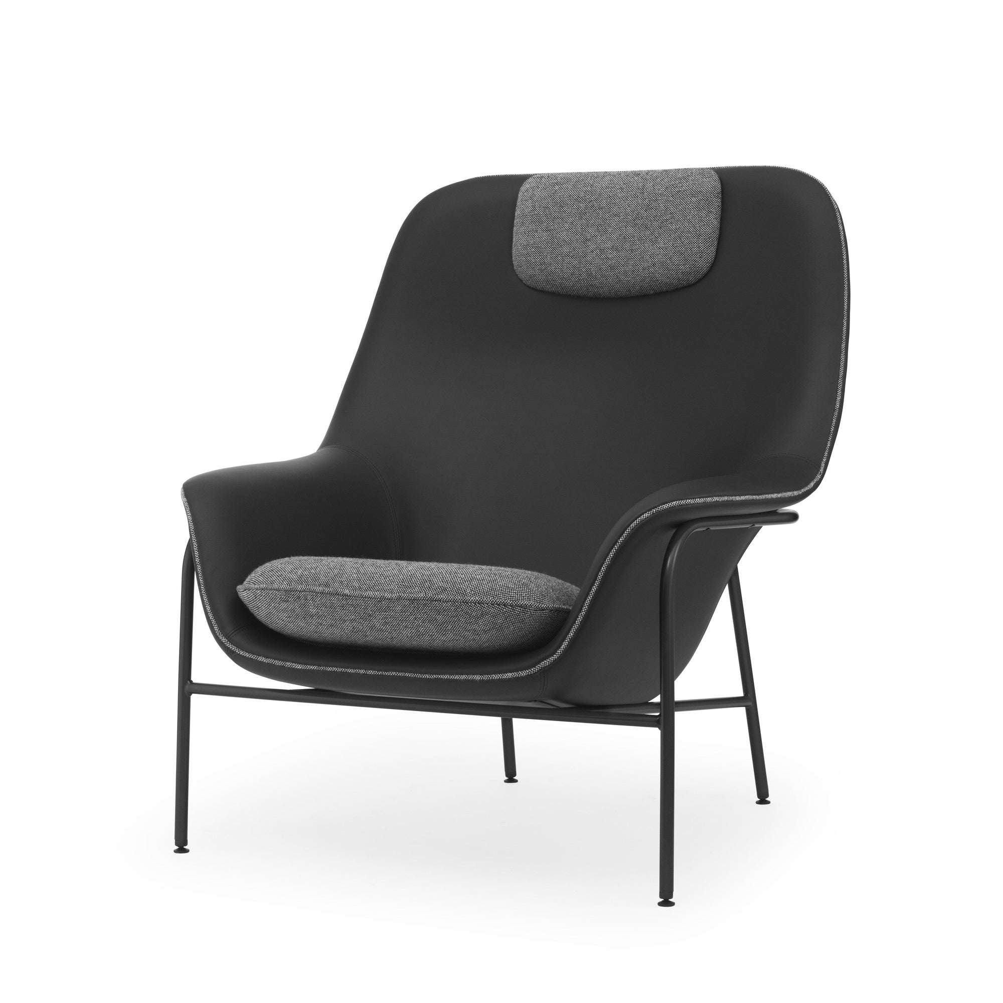 Drape Lounge Chair with Headrest — Steel