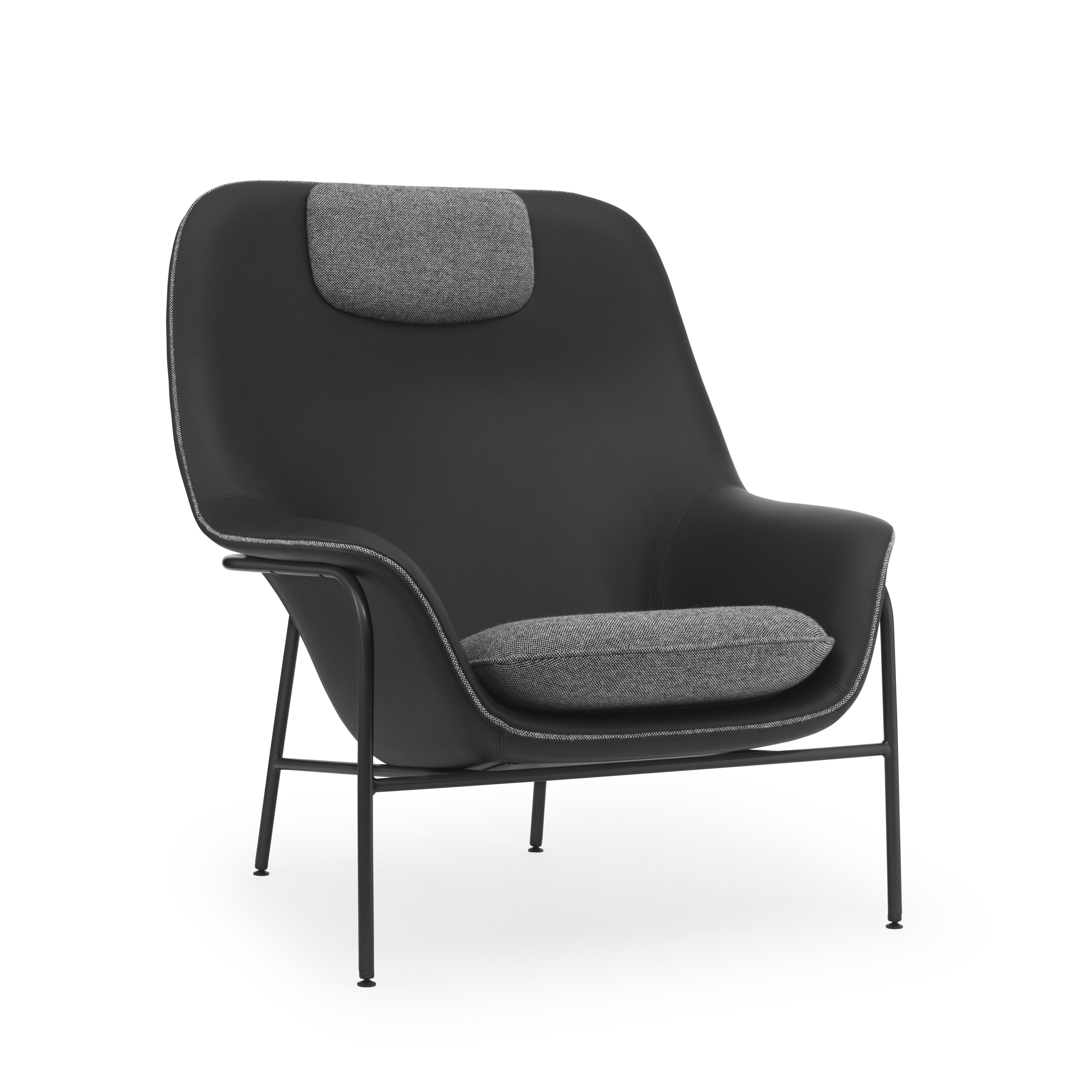 Drape Lounge Chair with Headrest — Steel