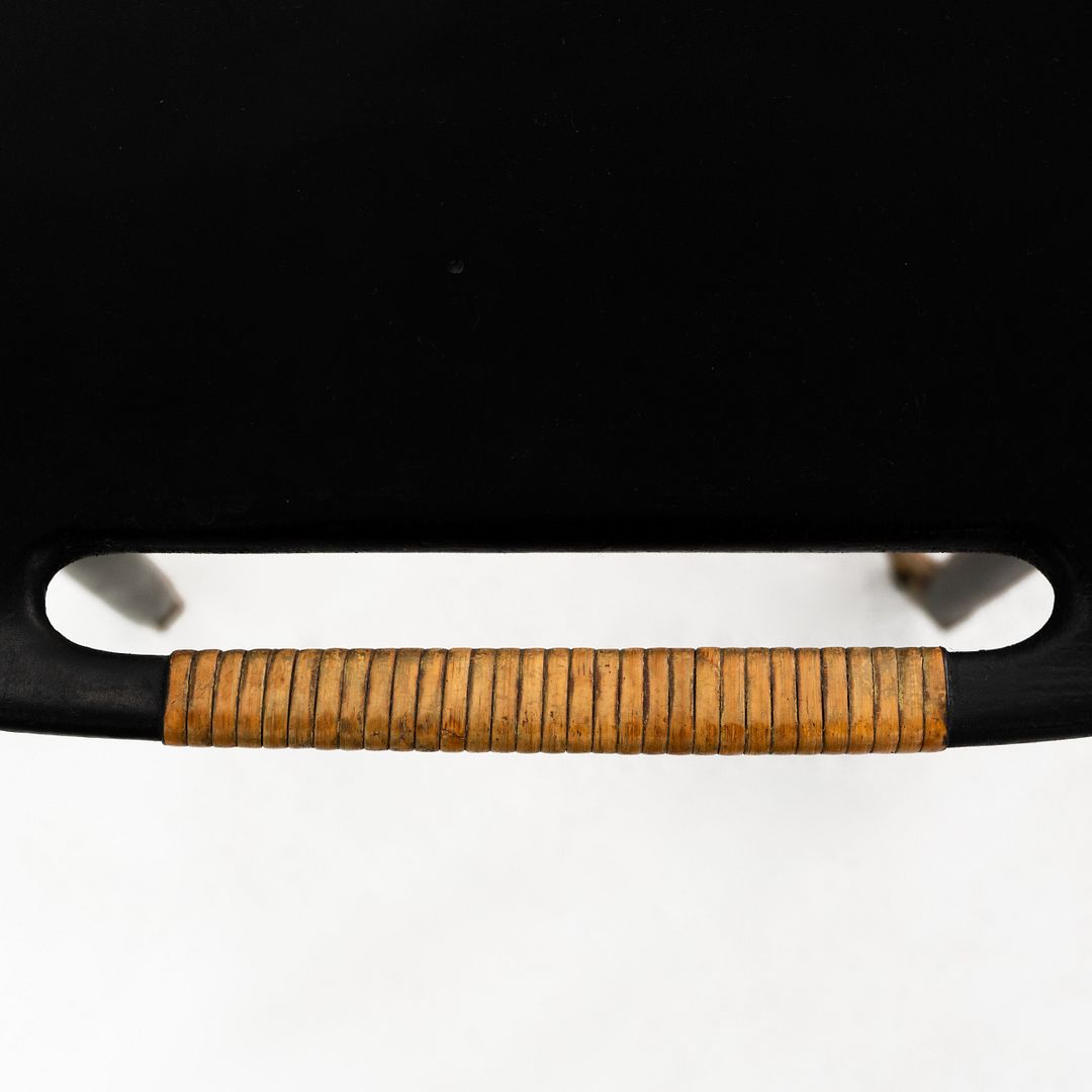 Danish Modern Two-Tiered Woven Bar Cart