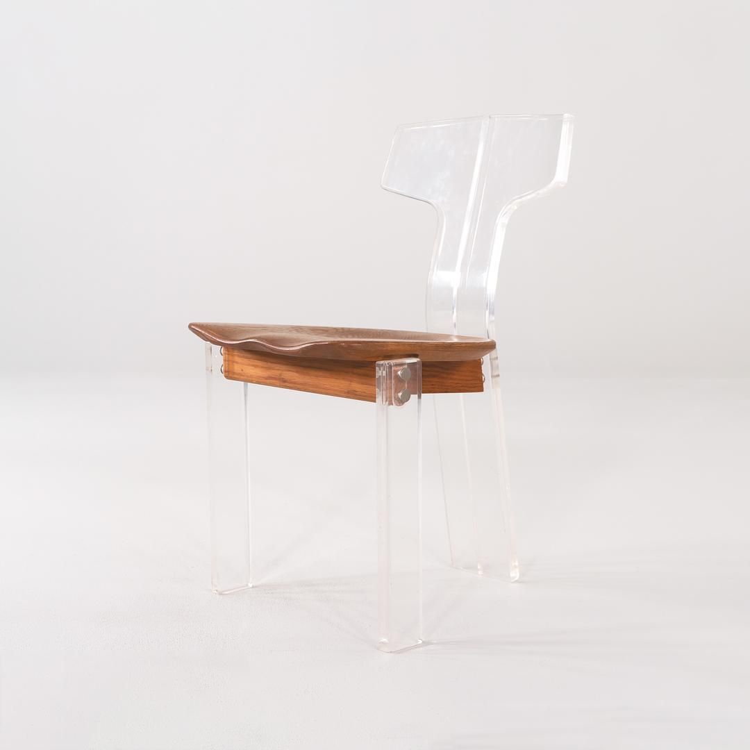 Lucite and Oak Side Chair