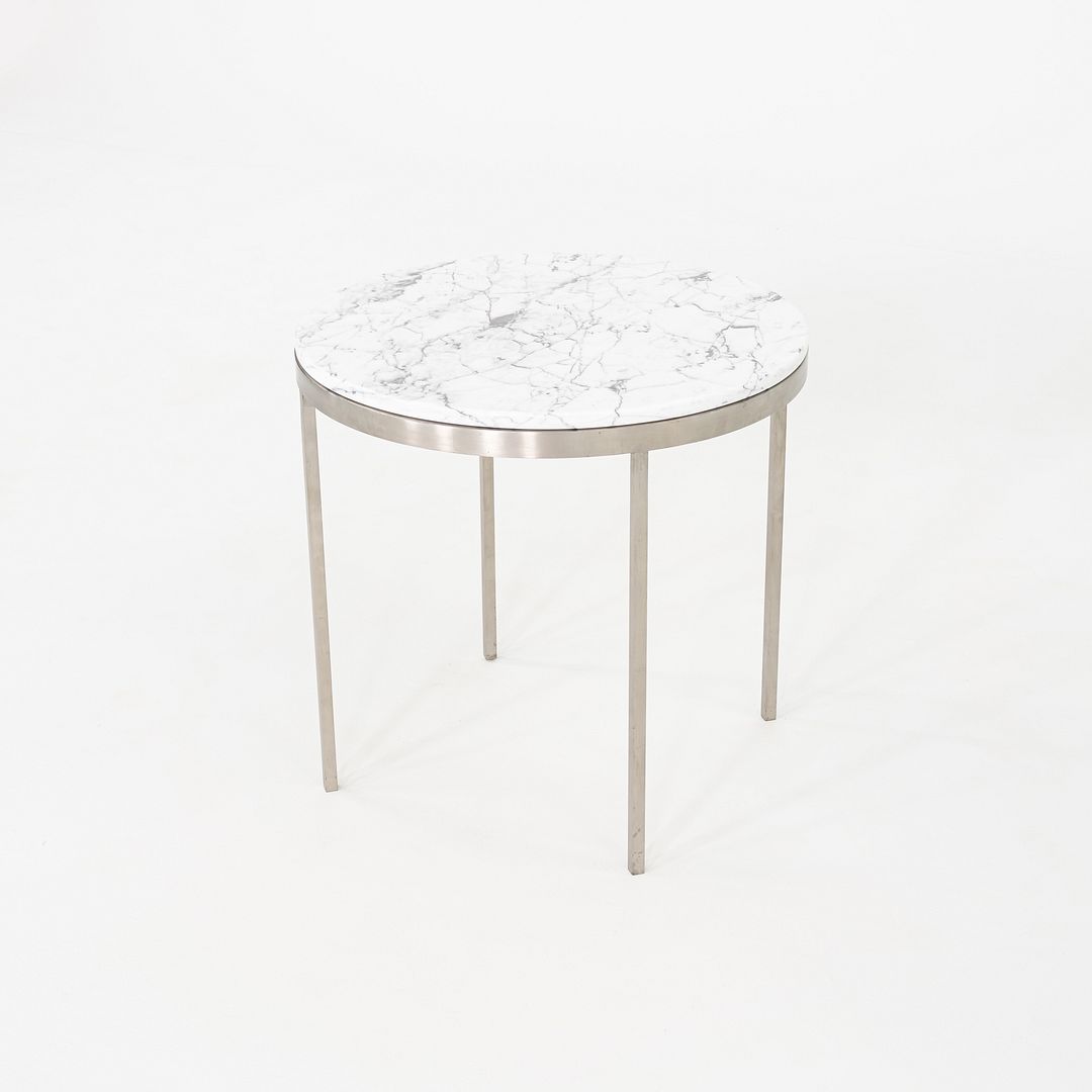 Round Steel and Marble Side Table