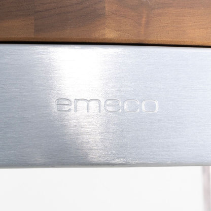Emeco 1104 Navy Bar Stool With Wood Seat