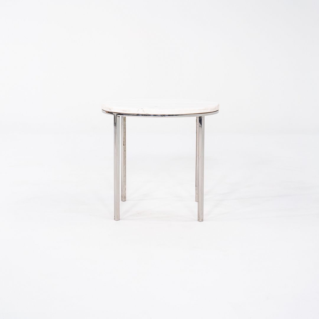 Round Steel and Marble Side Table