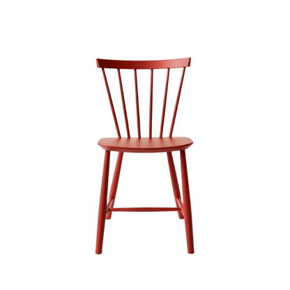 J46 Dining Chair — Coral Red Painted Beech