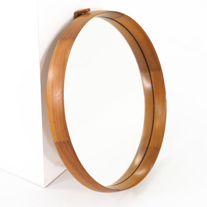 Round Teak Wall Mirror