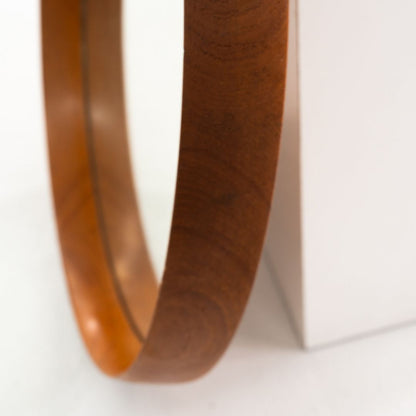 Swedish Teak Mirror with Leather Strap