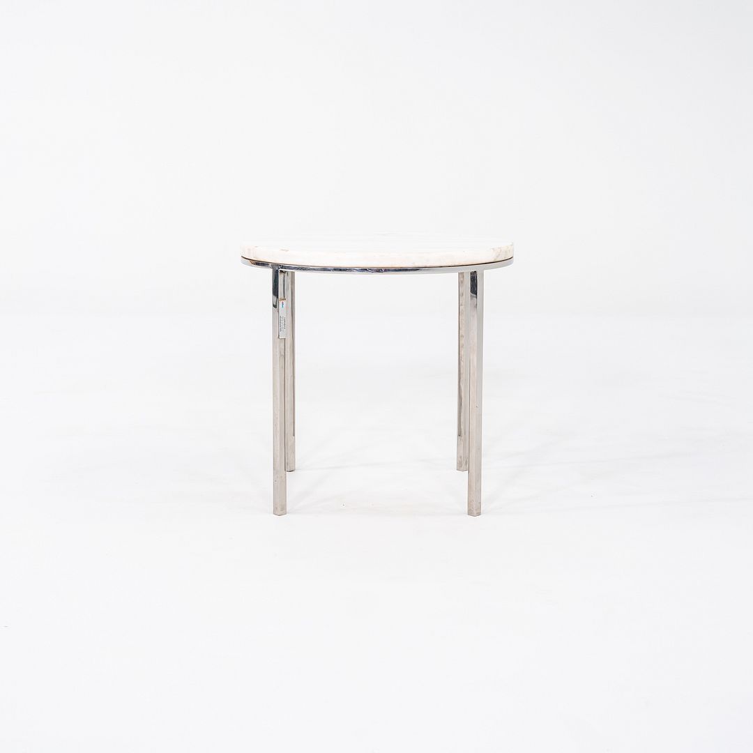 Round Steel and Marble Side Table