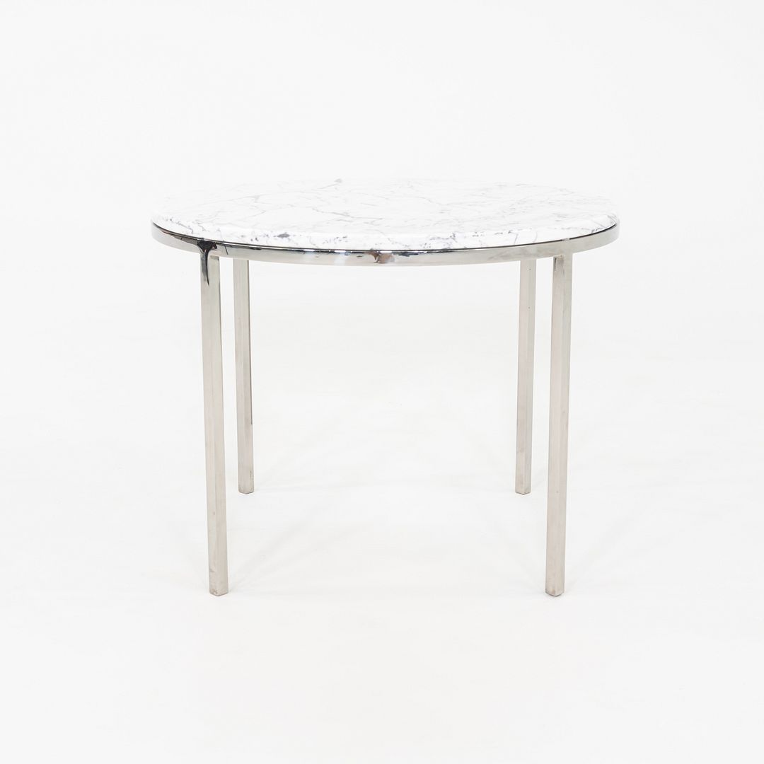 Round Steel and Marble Side Table