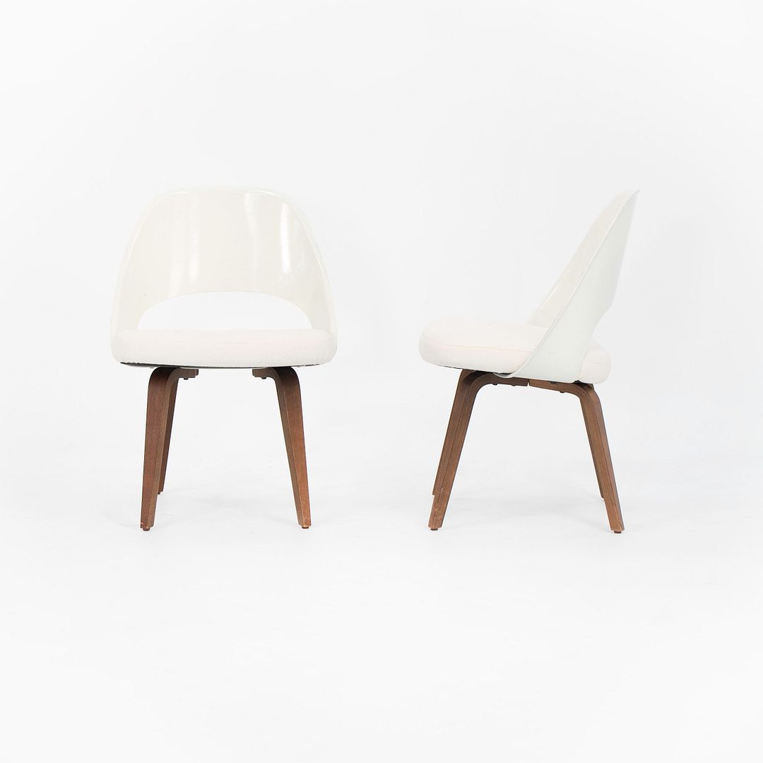 Saarinen Executive Side Chair with Fiberglass Back and Wood Legs, Model 72C