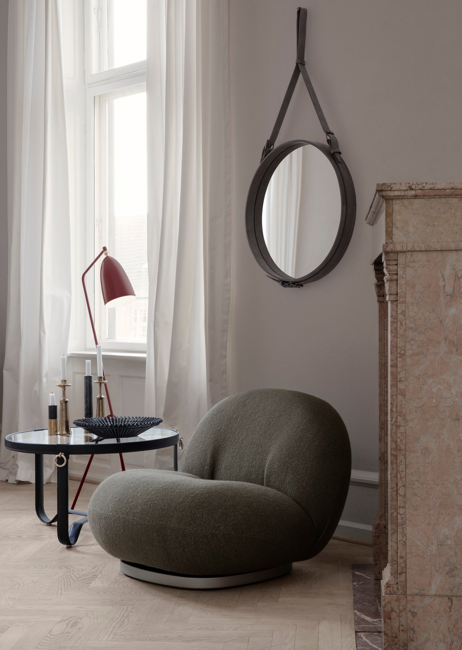 Adnet Wall Mirror — Round and Rectangle