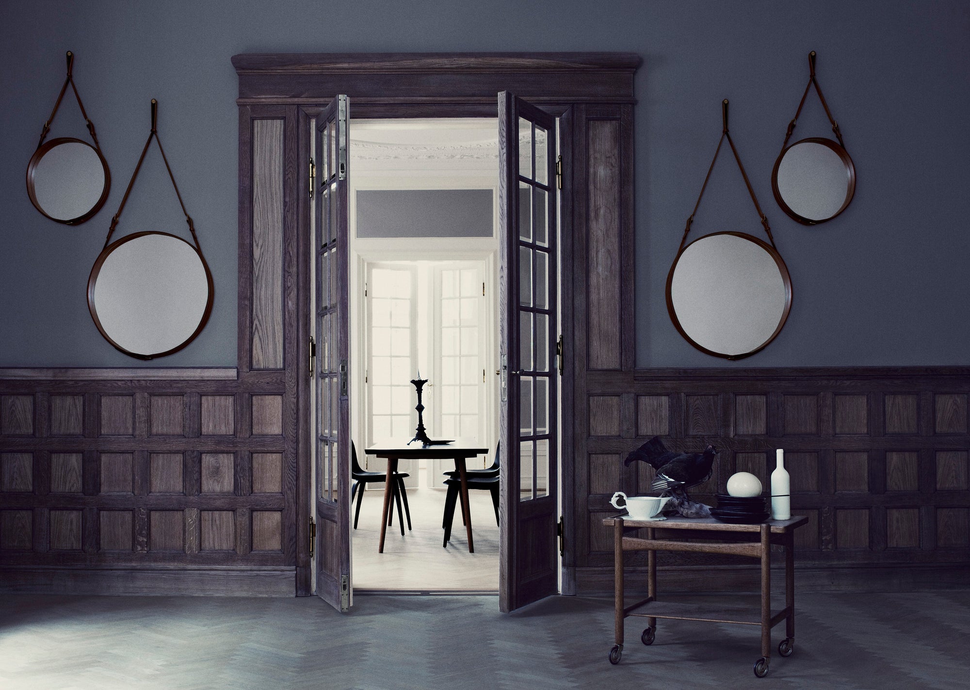 Adnet Wall Mirror — Round and Rectangle