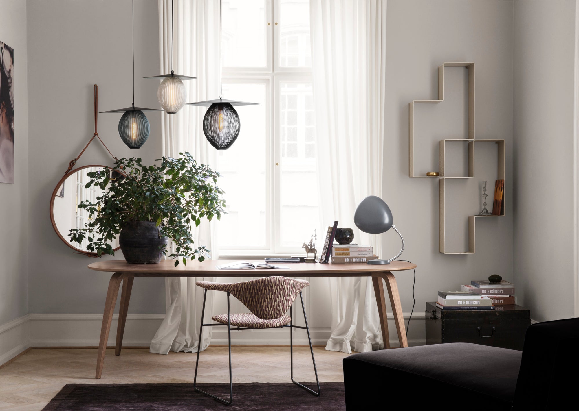 Adnet Wall Mirror — Round and Rectangle