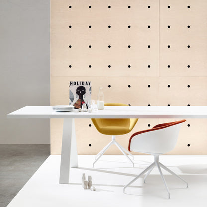Duna 02 Armchair — Swivel Trestle on Glides with Upholstered Front