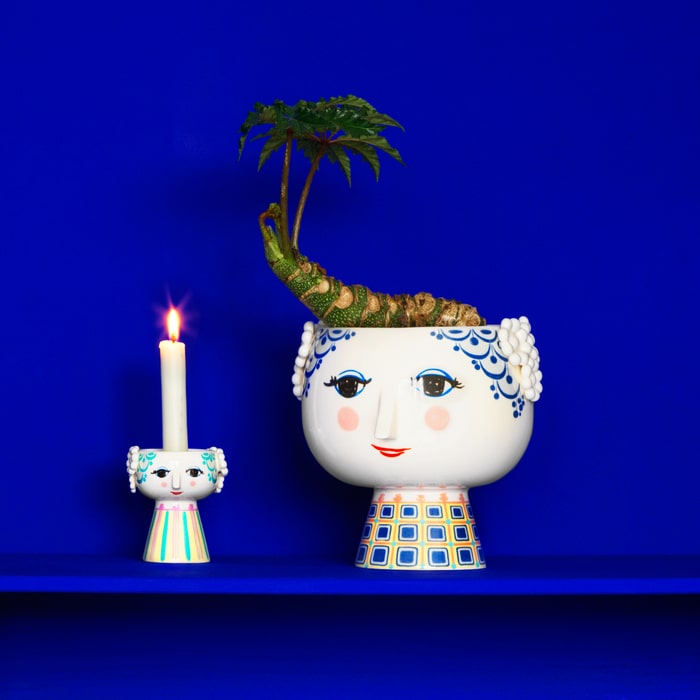Bjørn Wiinblad Eva Flower Pot on Base — Blue