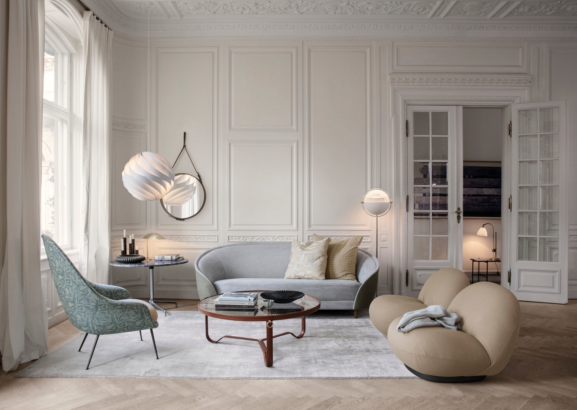 Adnet Wall Mirror — Round and Rectangle