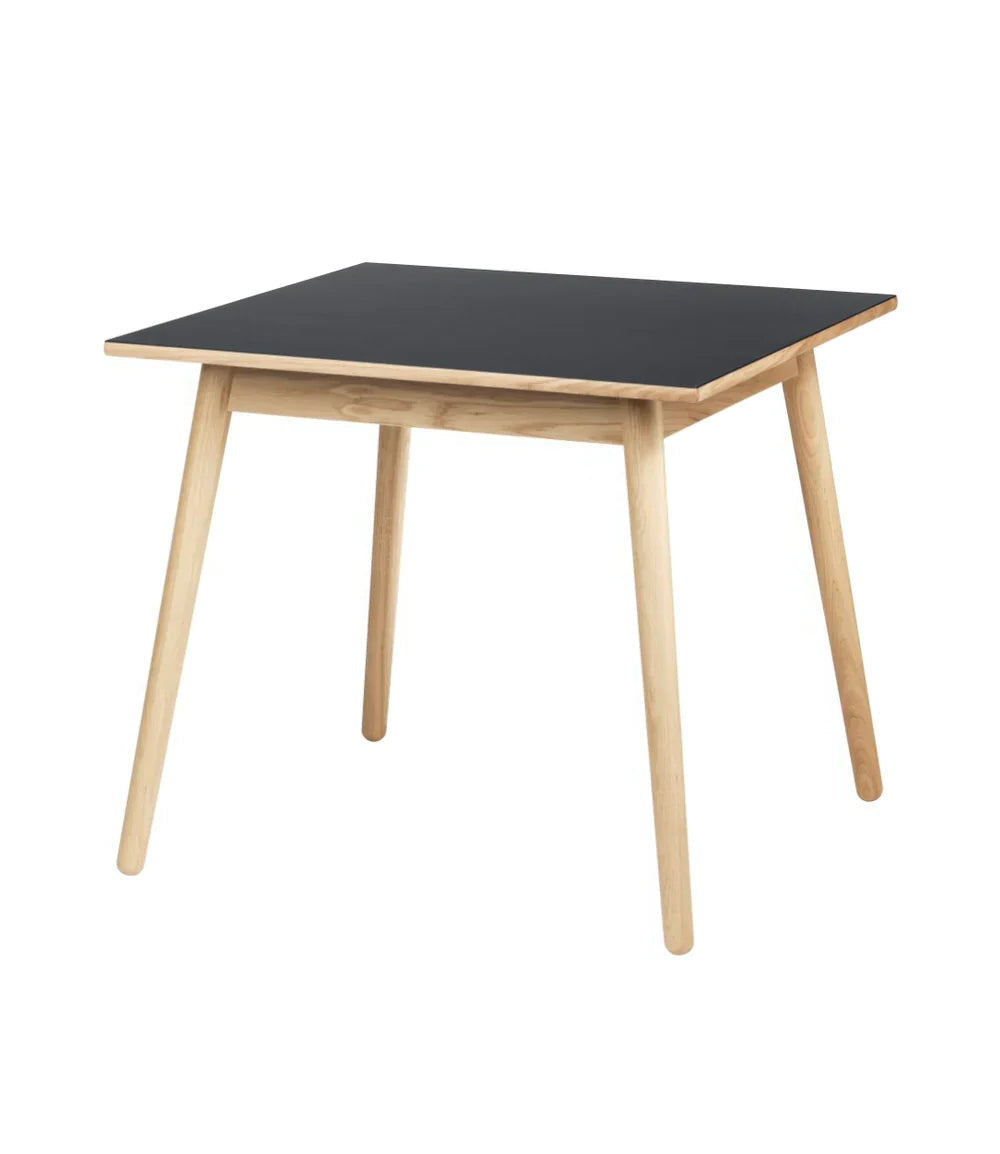 C35A Dining Table — Nature Lacquered Oak/Dark Grey Linoleum