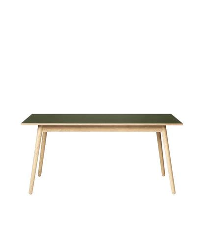 C35B Dining Table — Nature Lacquered Oak/Olive Green Linoleum