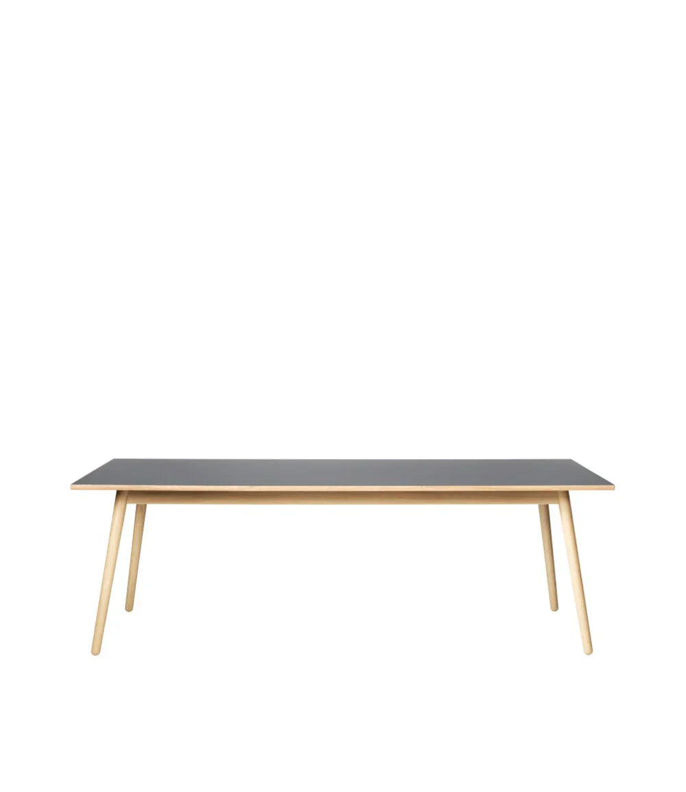 C35C Dining Table — Nature Lacquered Oak/Dark Grey Linoleum