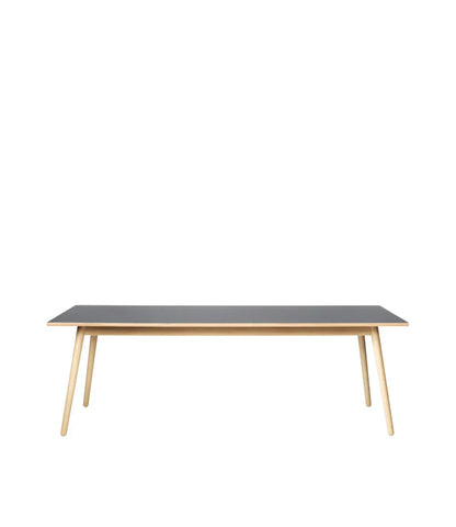 C35C Dining Table — Nature Lacquered Oak/Dark Grey Linoleum