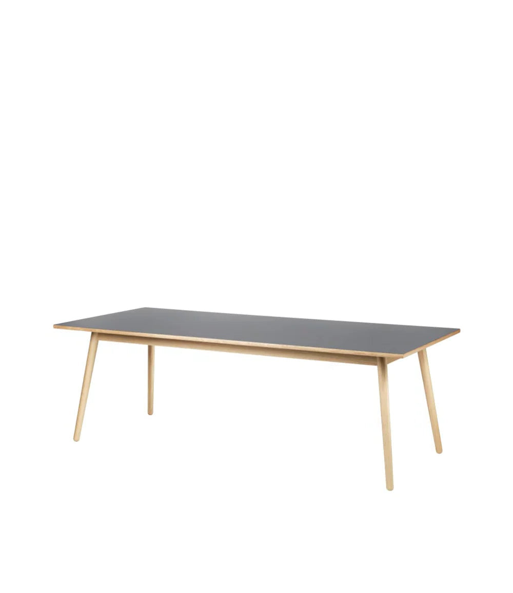 C35C Dining Table — Nature Lacquered Oak/Dark Grey Linoleum