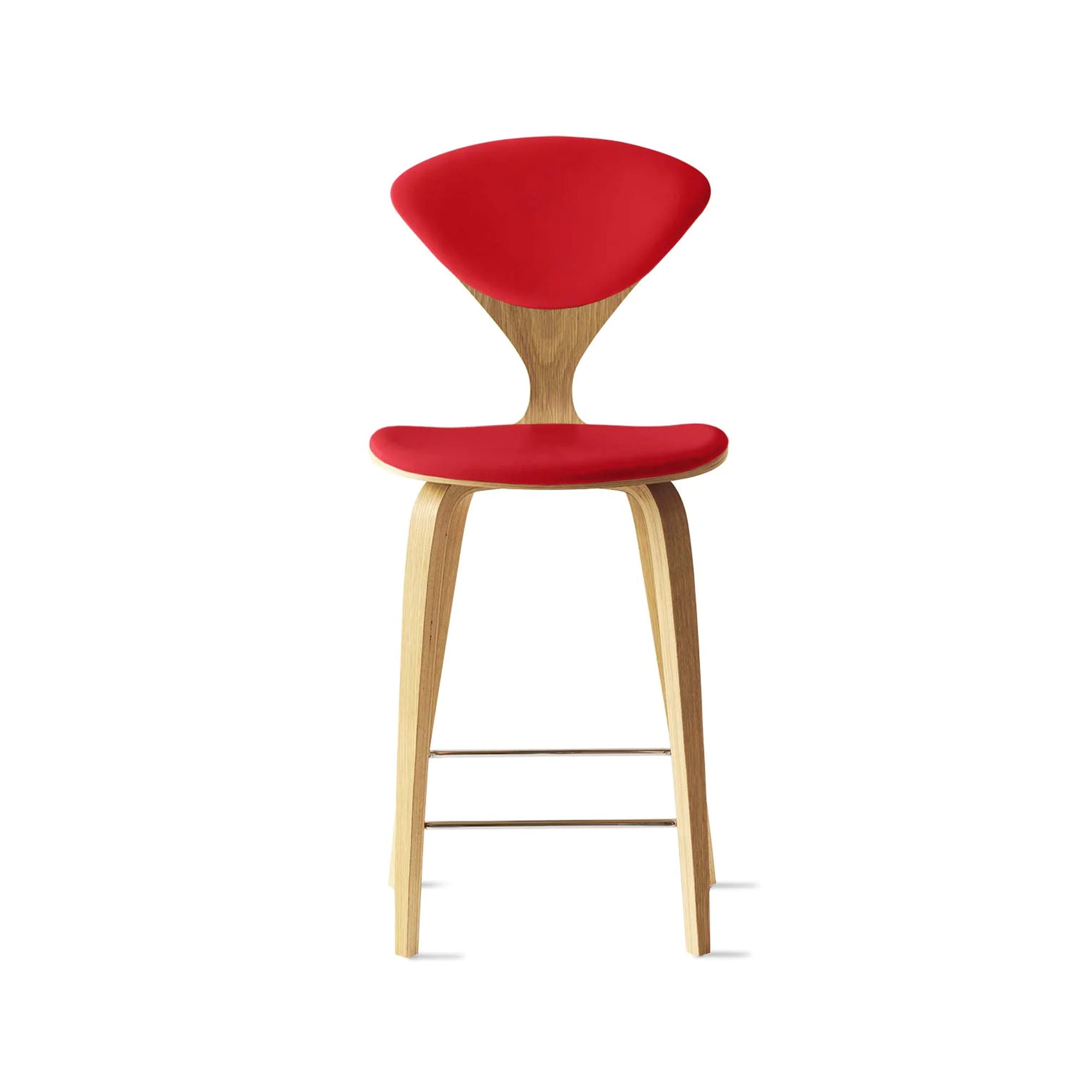 Cherner Wood Bar Chair with Seat and Back Pads