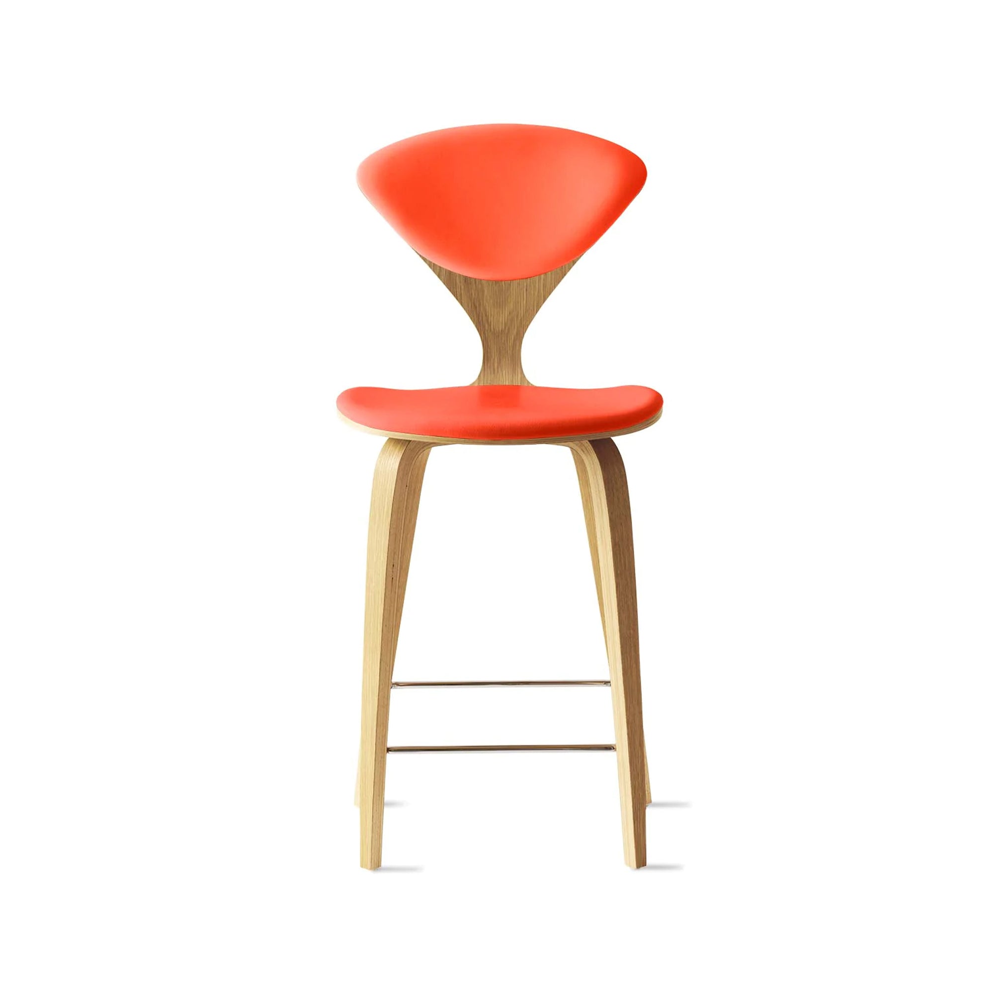 Cherner Wood Bar Chair with Seat and Back Pads