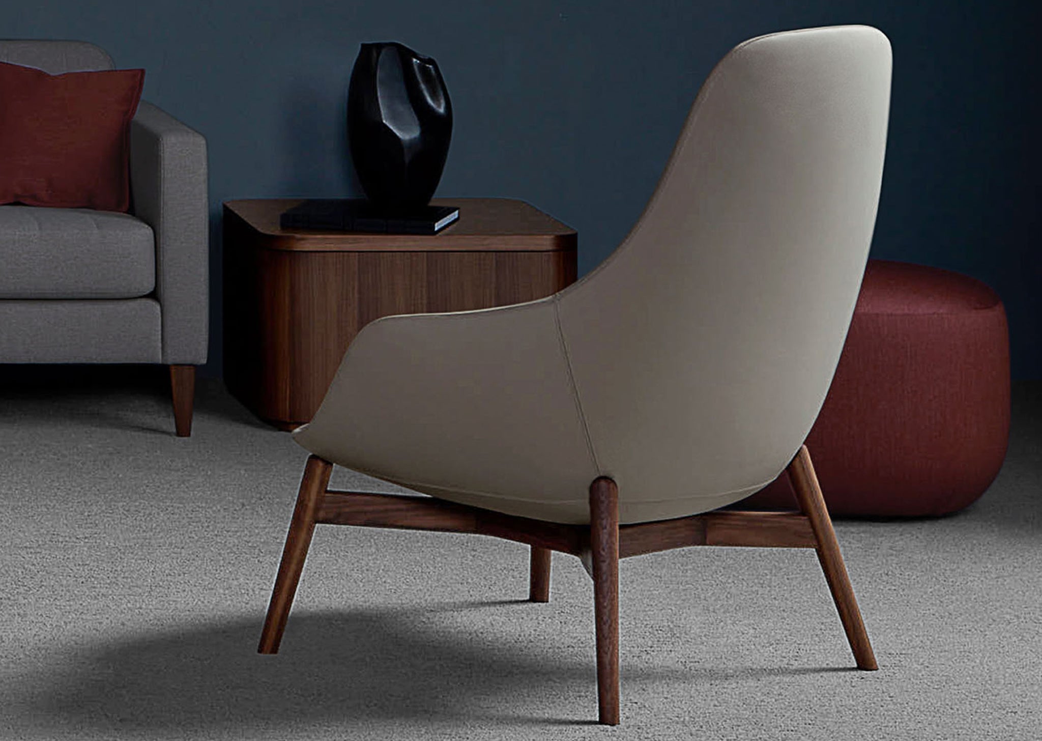 Canelle Lounge Chair — Wood Base
