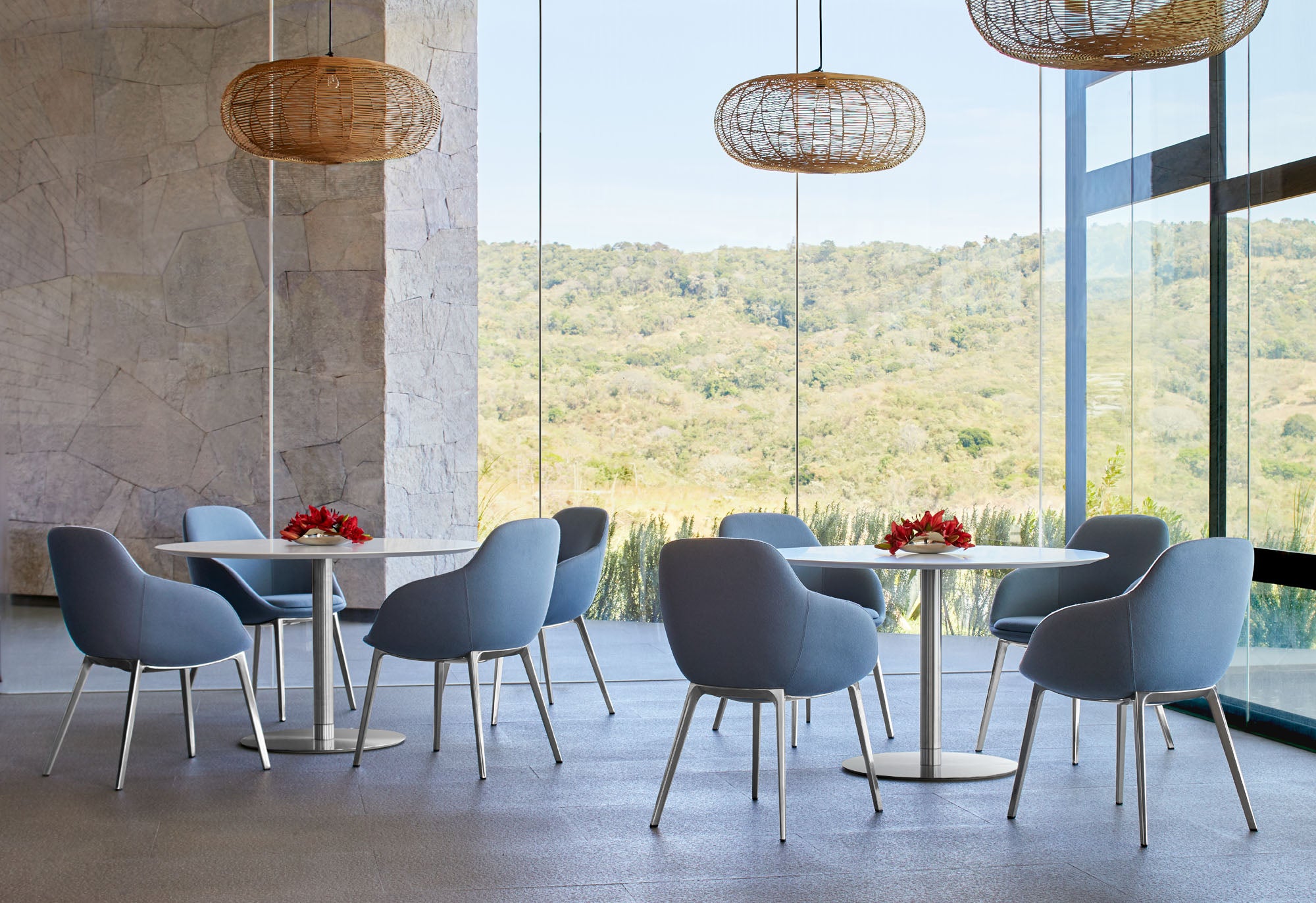 Chantal Guest Dining Chair — Aluminum Base by Noé Duchaufour