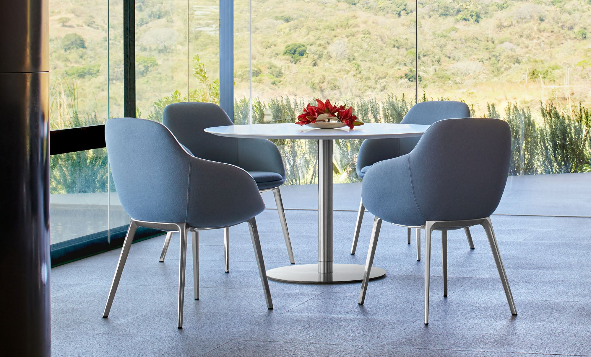 Chantal Guest Dining Chair — Aluminum Base by Noé Duchaufour