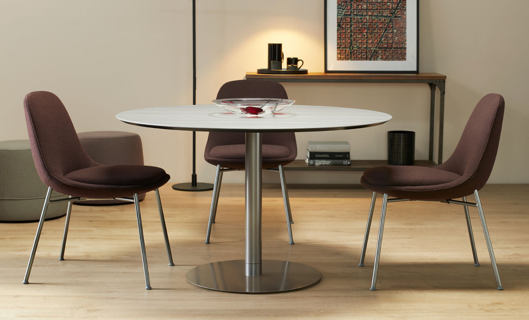 Chloe Guest Dining Chair — Tubular Steel Base