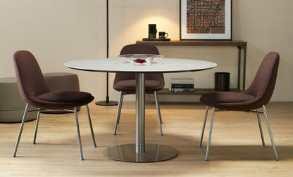 Chloe Guest Dining Chair — Tubular Steel Base