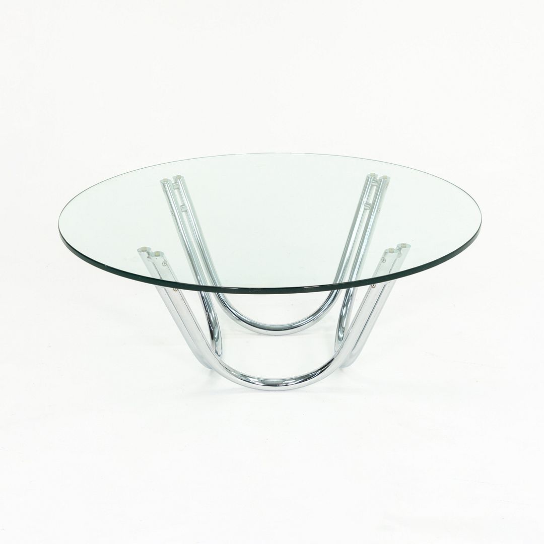 Chromed-Steel and Glass Coffee Table