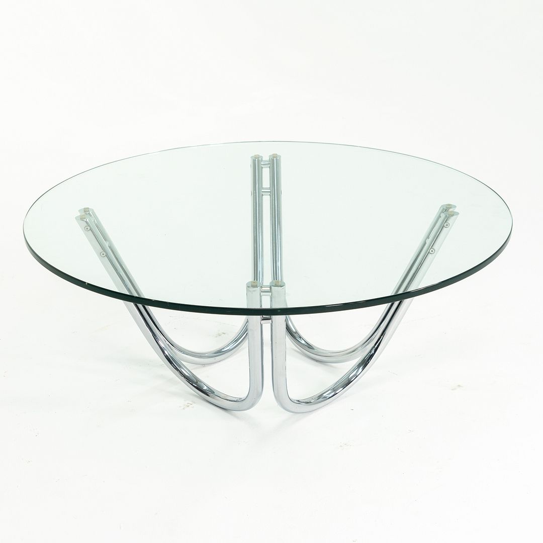 Chromed-Steel and Glass Coffee Table