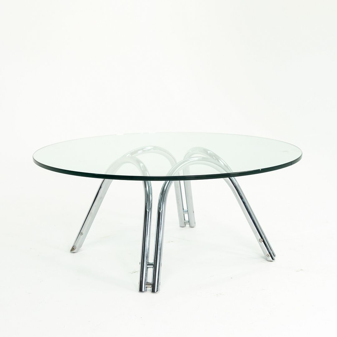 Chromed-Steel and Glass Coffee Table