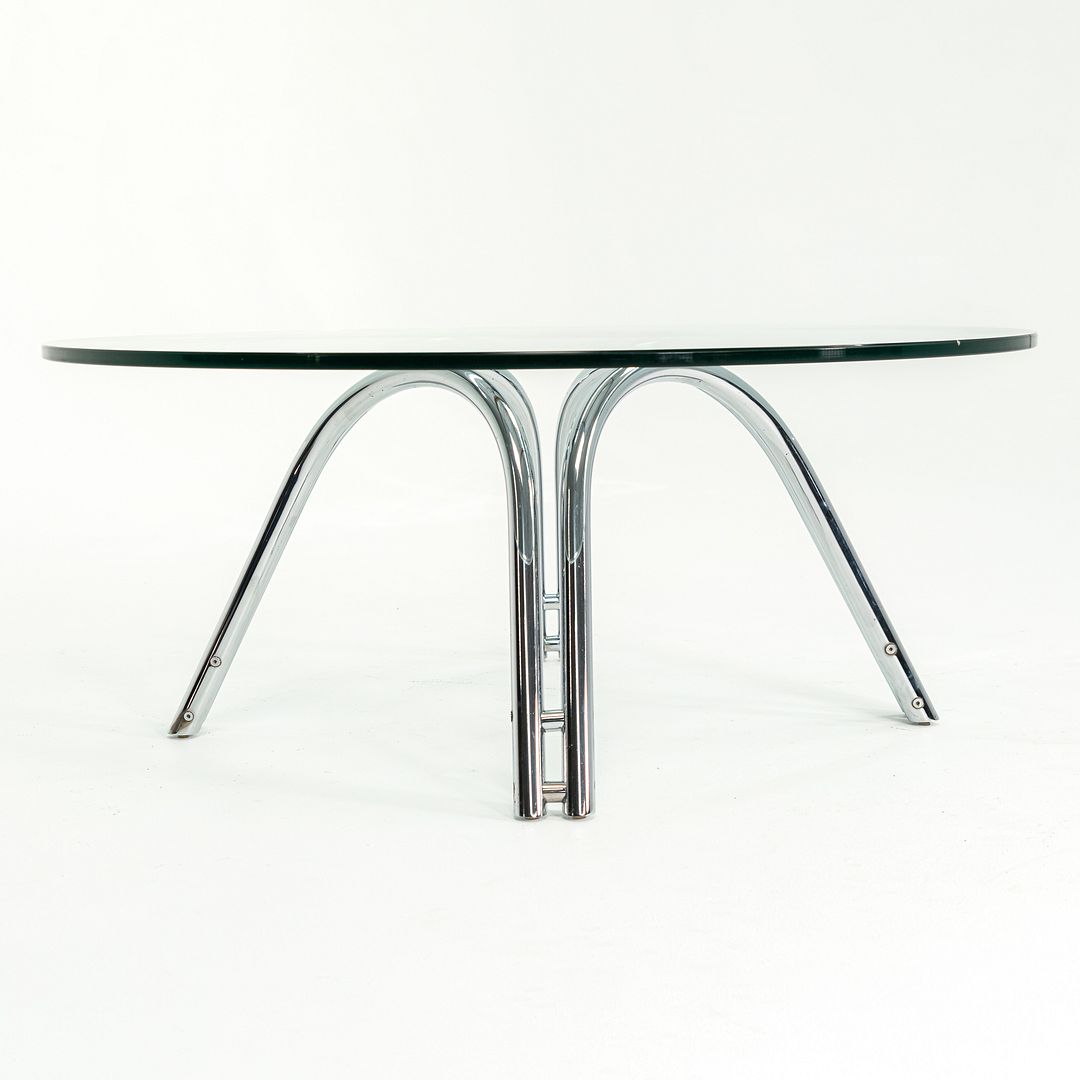 Chromed-Steel and Glass Coffee Table