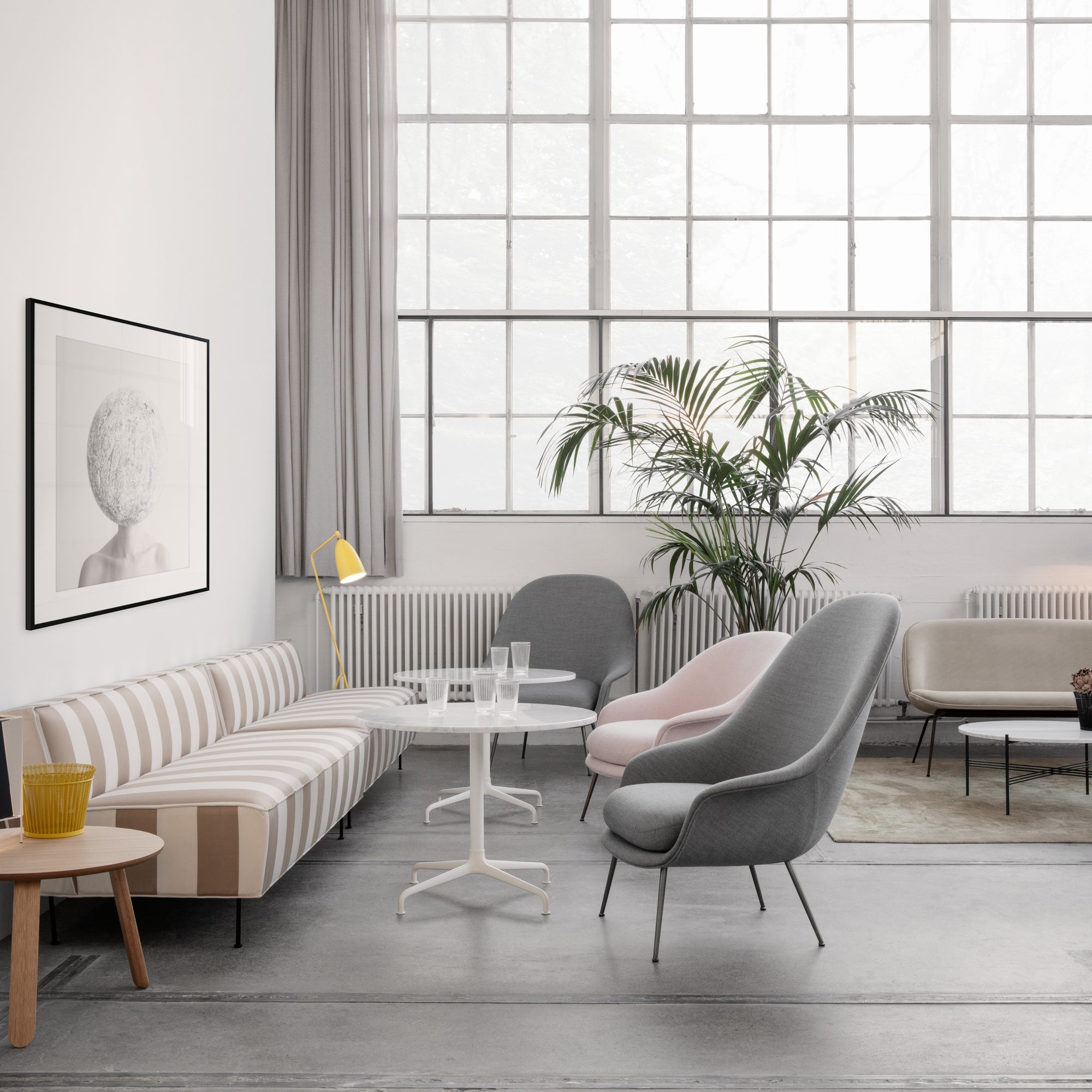 Bat Lounge Chair — High and Low Back with Conic Base