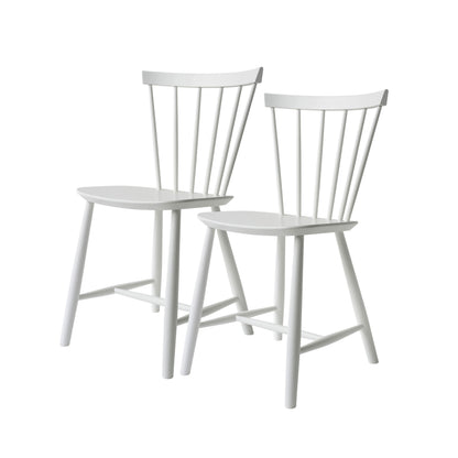 J46 Dining Chair — Pure White Painted Beech — Set of 2
