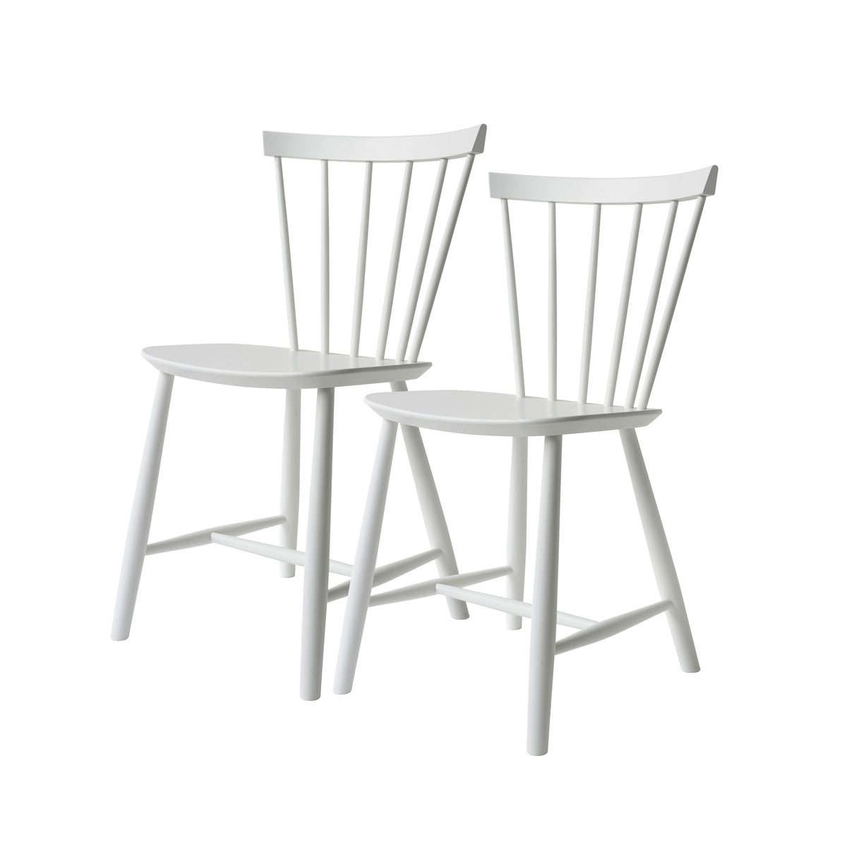 J46 Dining Chair — Pure White Painted Beech — Set of 2