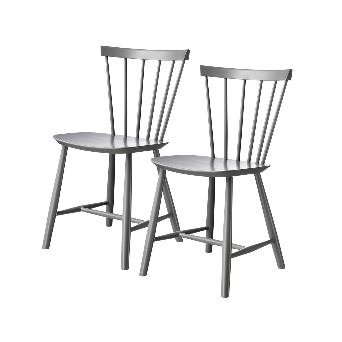 J46 Dining Chair — Signal Grey Painted Beech — Set of 2