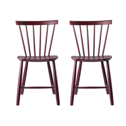 J46 Dining Chair — Black Red Painted Beech — Set of 2