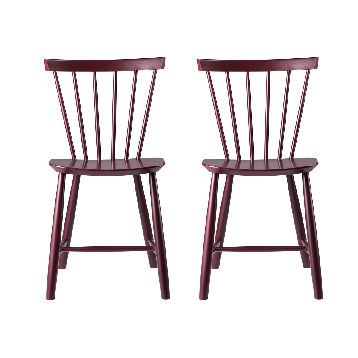 J46 Dining Chair — Black Red Painted Beech — Set of 2
