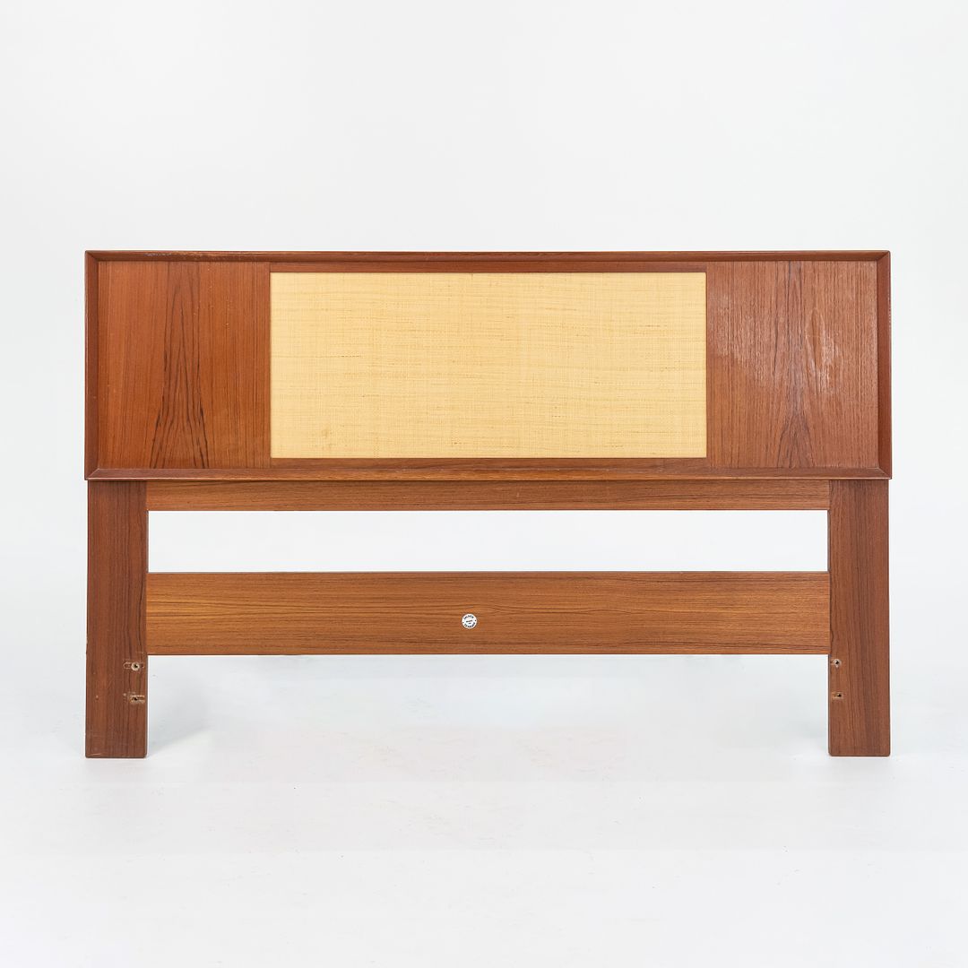 Teak and Cane Full Headboard