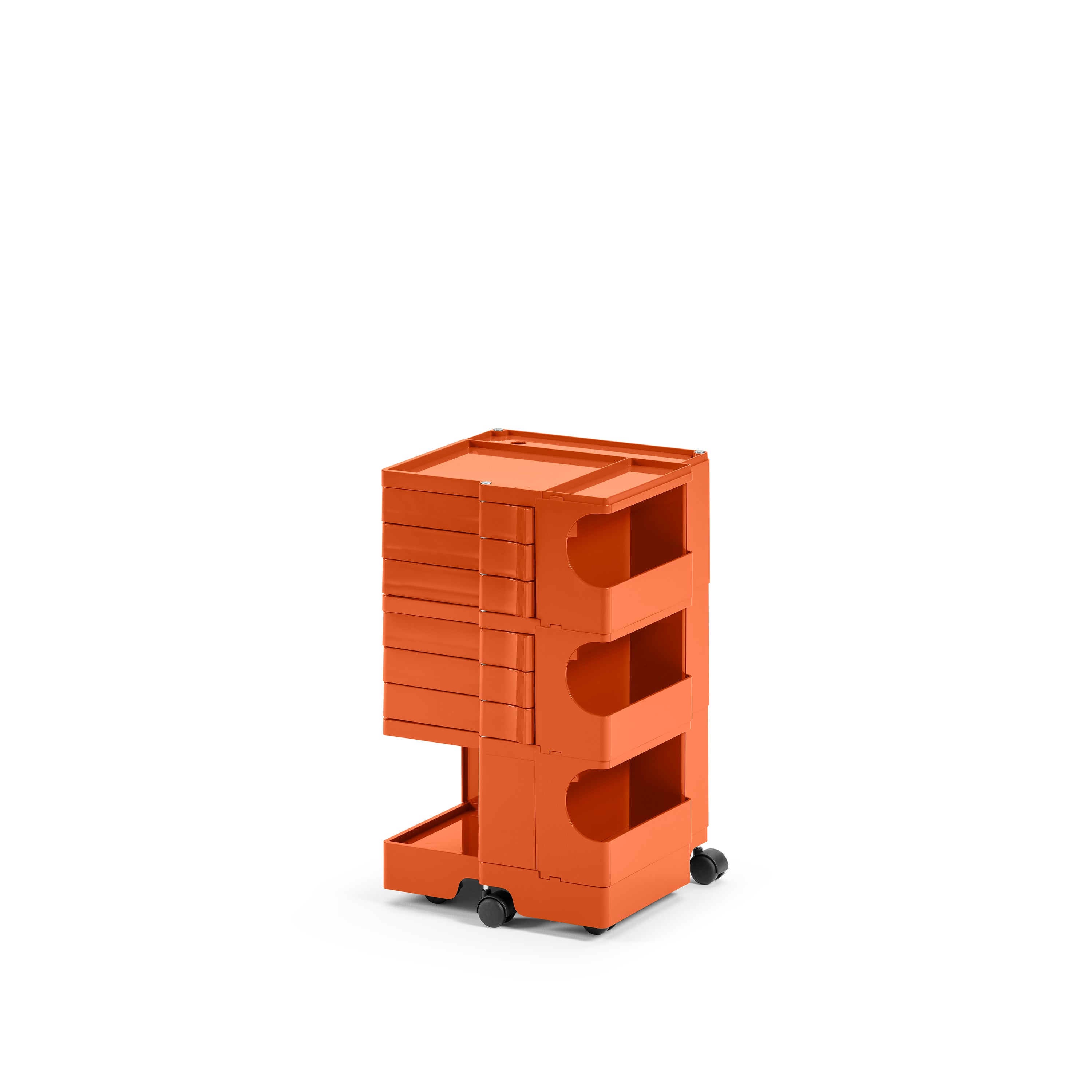 【VINTAGE】B-Line / Boby Wagon Orange Boby Trolley — Medium — 28.9 inches by Joe Colombo — Rarify