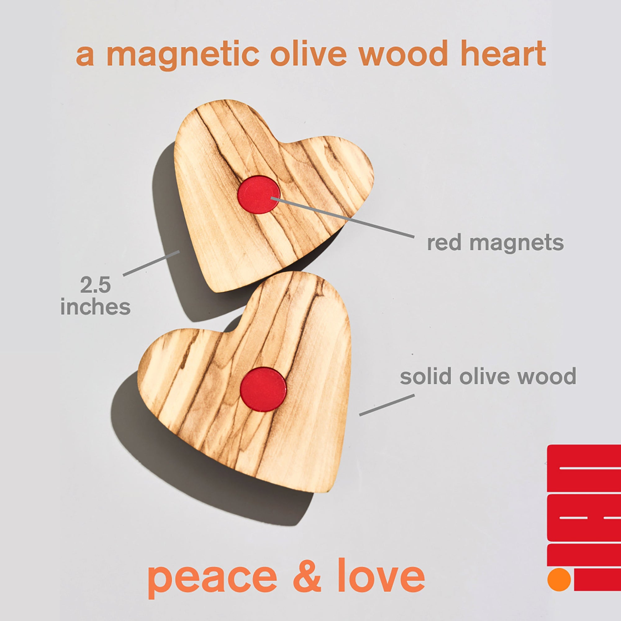 The Magnetic Olive Wood Heart