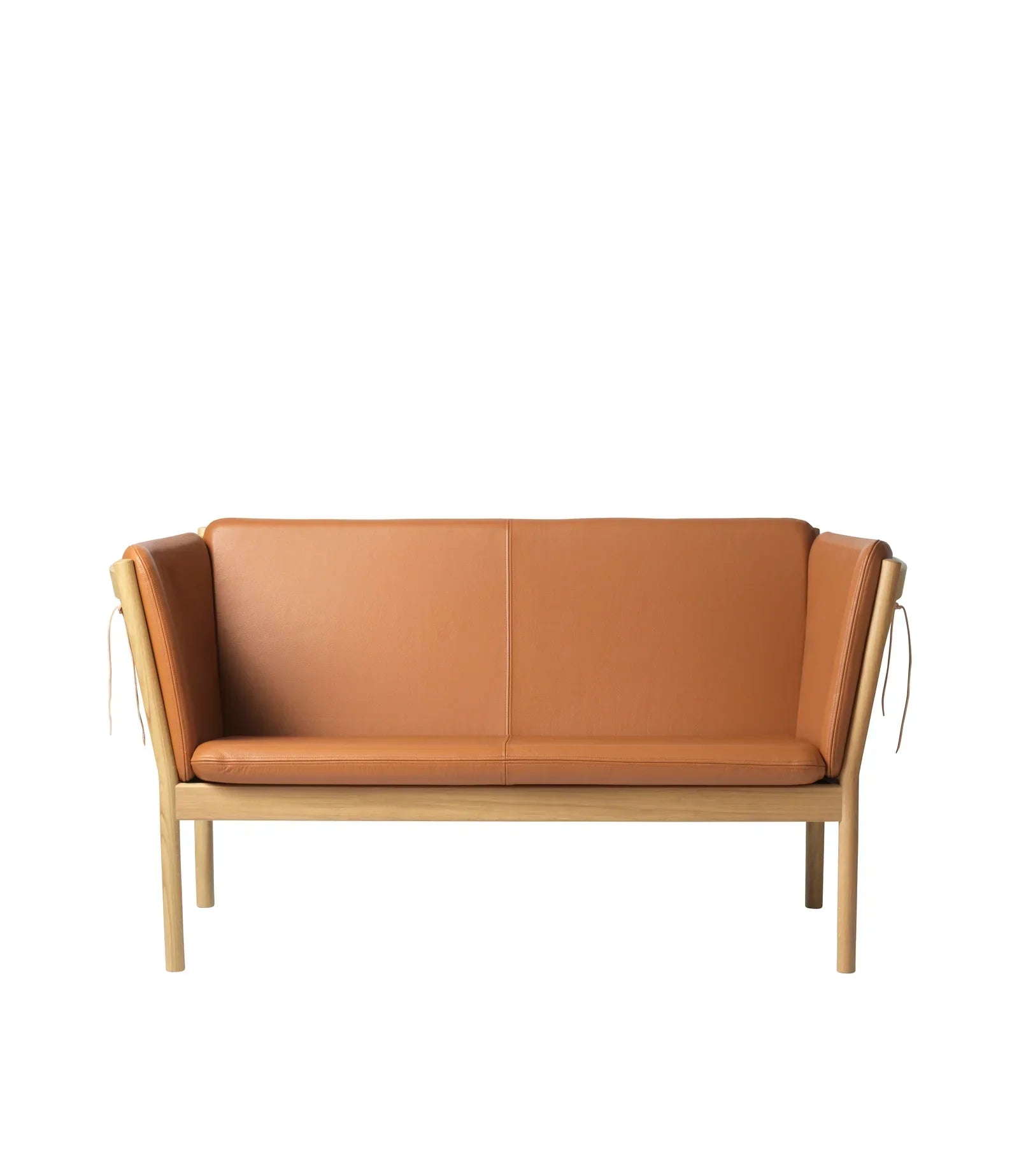 J148 2-Person Sofa — Nature Lacquered Oak/Cognac Leather
