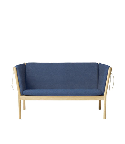 J148 2-Person Sofa — Nature Lacquered Oak/Dark Blue