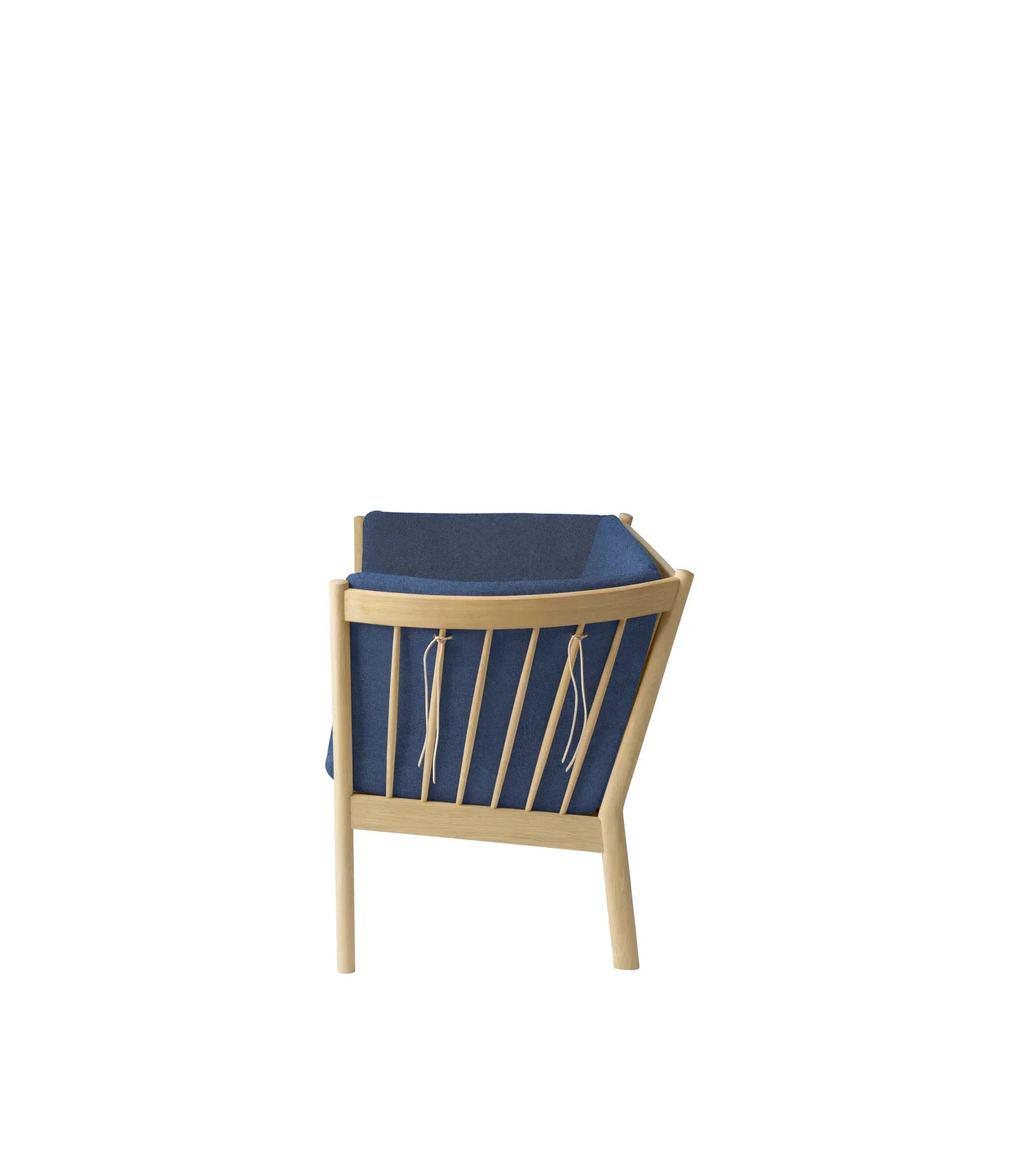 J148 2-Person Sofa — Nature Lacquered Oak/Dark Blue