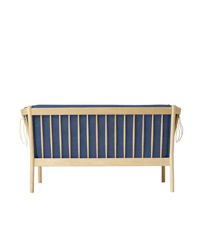 J148 2-Person Sofa — Nature Lacquered Oak/Dark Blue