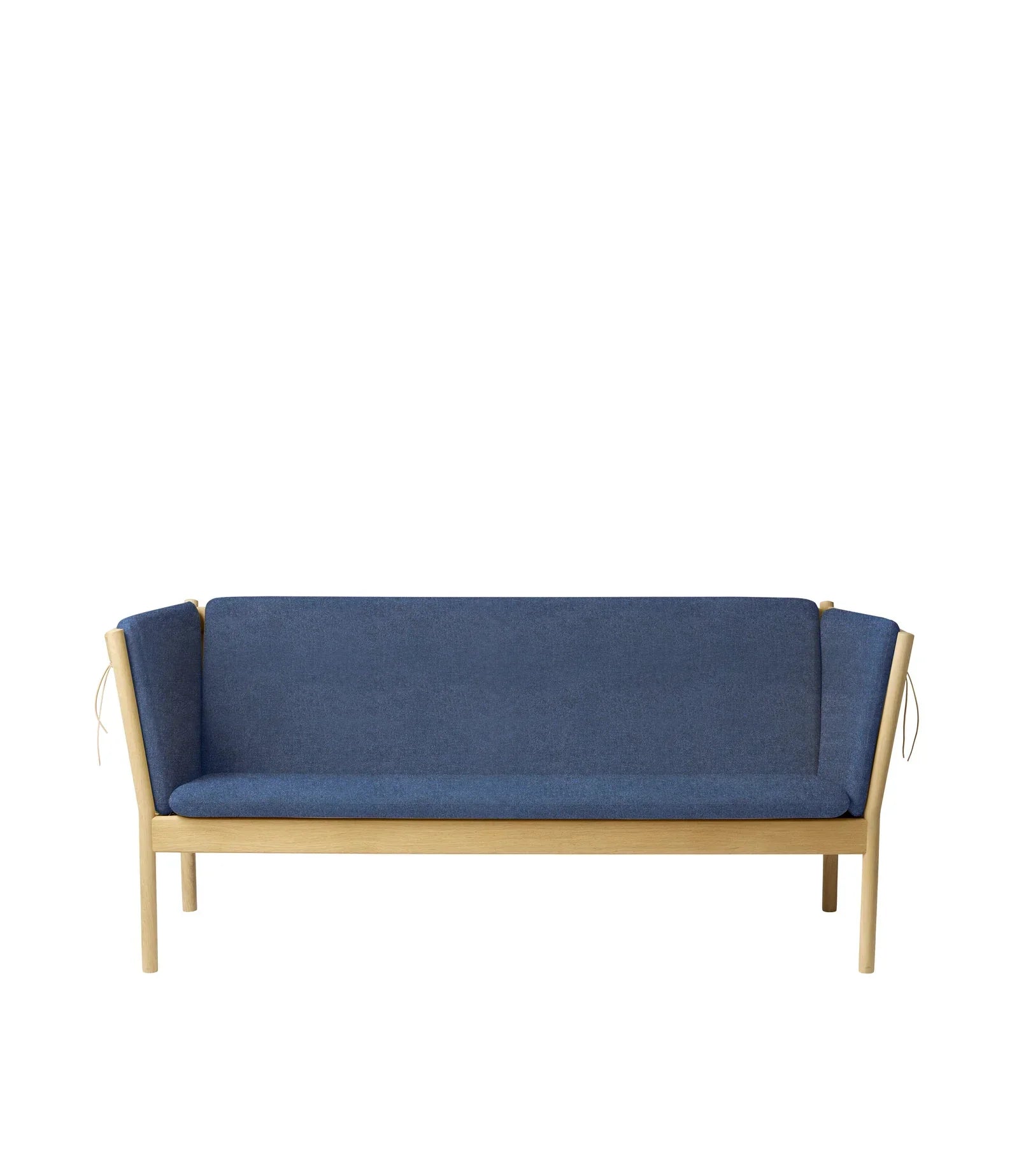 J149 3-Person Sofa — Nature Lacquered Oak/Dark Blue